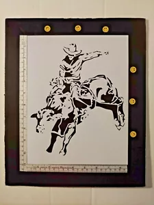 Bull Rider Cowboy 8.5" x 11" Custom Stencil FAST FREE SHIPPING - Picture 1 of 2