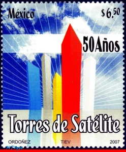 2569 MEXICO 2007 SATELLITE TOWERS, 50th ANNIV., ARCHITECURE, MNH - Picture 1 of 2