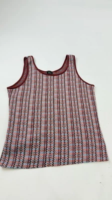 Camiseta sin mangas vintage Expressions Campus para mujer XL roja tejida patrón sin mangas años 90 Foto 1 de 4