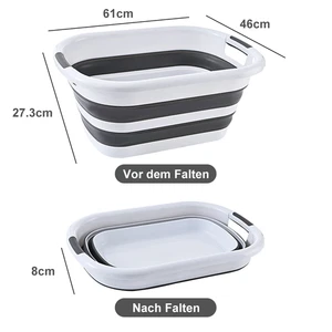WÄSCHEKORB FALTBAR WÄSCHESAMMLER WÄSCHEBOX WÄSCHETONNE AUFBEWAHRUNGSKORB GRAU - Bild 1 von 12