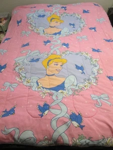 Disney Cinderella Reversible Comforter & Matching Pillowcase RARE 84”x64” - Picture 1 of 5