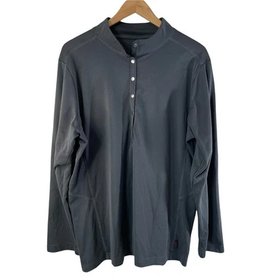 Woolrich Women's Long Sleeve Henley Snap Button Sweater Charcoal Size 2XL  - Image 1 of 4