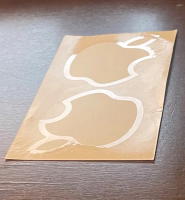 Authentic Apple OEM Logo Decal Stickers – 2 White Apples approx. 3"x5" FREE SHIP - Image 1 of 2
