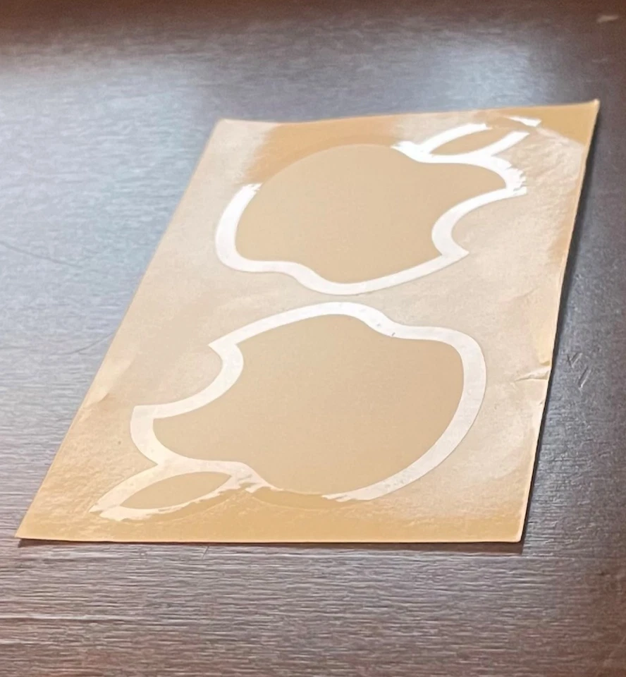 Authentic Apple OEM Logo Decal Stickers – 2 White Apples approx. 3"x5" FREE SHIP - Image 1 of 2