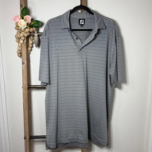 FootJoy Herren Golf Poloshirt grau gestreift Kurzarm Performance Größe XL - Bild 1 von 9