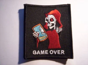 Biker Aufnäher  GAME OVER  9 x 8 cm - Bild 1 von 1