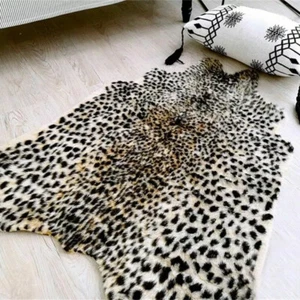 ANIMAL PRINTED LEOPARD HIDE COW DEER ZEBRA FAUX FUR RUG MAT CARPRT HOME DECOR UK - Picture 1 of 23