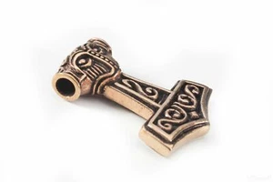 Pendant - Solid Thor's Hammer, Bronze + Gratis-Schmuckband - Photo 1 sur 1