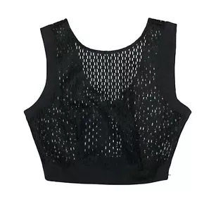 Lucy Paris Netz Crop Top Gr. XS Schwarz Ärmellos Party Transparent Neu mit Etikett - Bild 1 von 3
