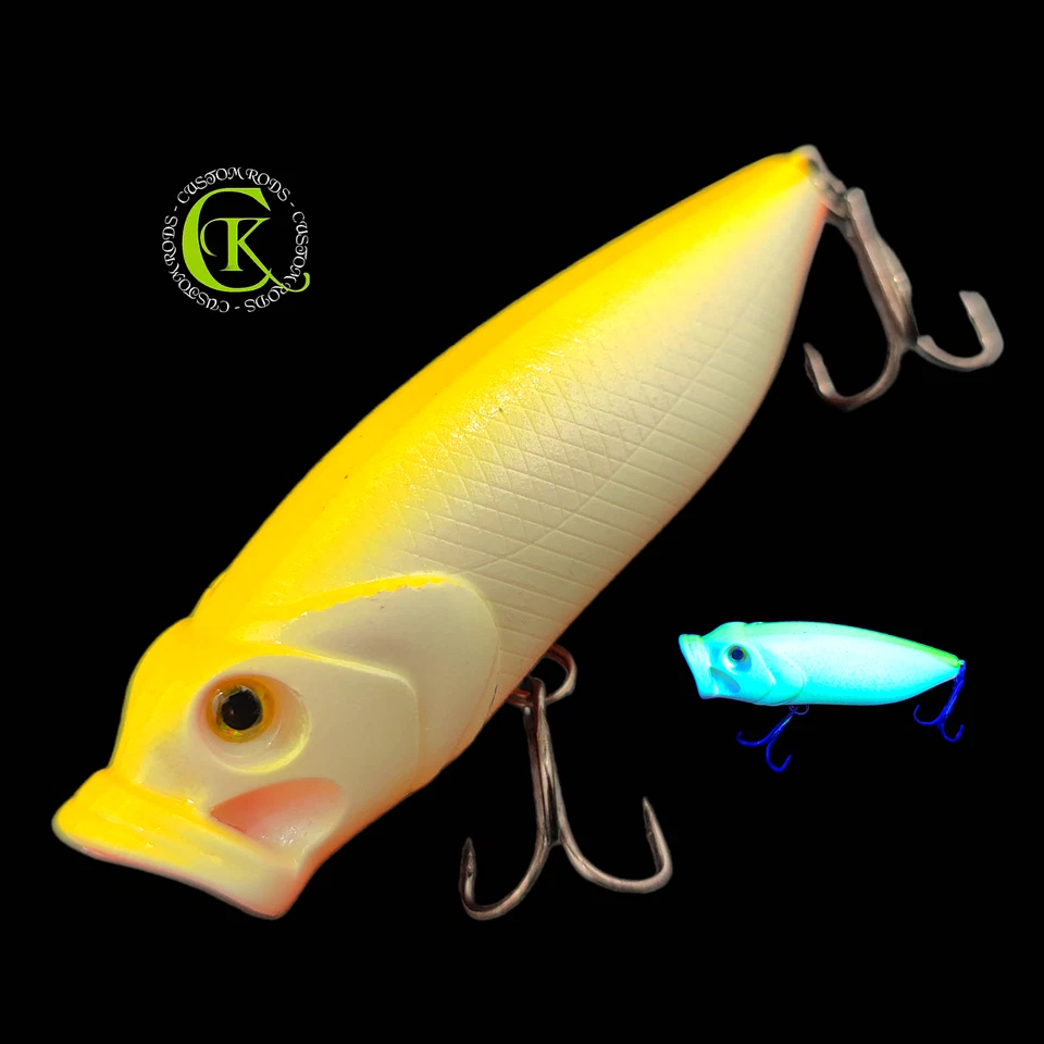 Popper 8,5cm UV Glow Topwater Jerkbait Jerk Wobbler Raubfisch Kunstköder Barsch - Bild 1 von 1