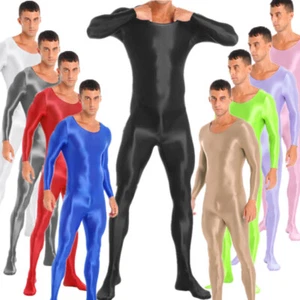 Herren Glänzend Overall Jumpsuit Langarm Einteiler Body Sportbody Unterwäsche - Bild 1 von 114