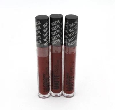CANTIDAD:3 L.A. Brillo de labios líquido mate colores CLG408 lote de peligro Foto 1 de 4