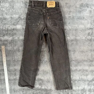 Vintage Boys Size 10 23 Levis 550 Relaxed Fit Orange Tab Black Jeans 22x22 - Picture 1 of 11