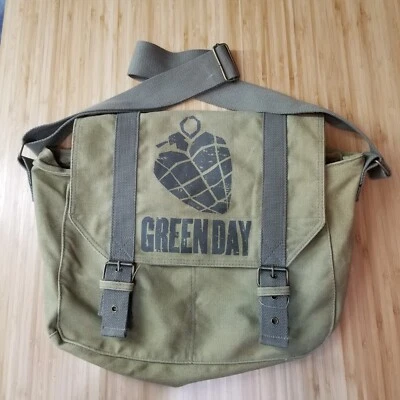 Vintage Green Day Khaki Messenger Bag 2005 American Idiot Bioworld Concert Merch - Image 1 of 4