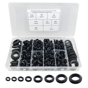 335 Pcs Rubber Grommet Assortment Kit 8 Sizes for Automotive Wiring Electrical - Picture 1 of 6