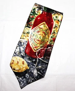 Tabasco Men's Tabasco Sauce Abstract Print Silk Neck Tie - Picture 1 of 7