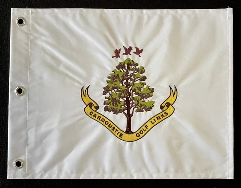 Carnousite Golf Links Official Embroidered White Pin Flag The Open Championship Cover
