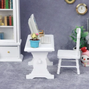 Mini Weißer Schreibtisch Work Desk Für Home Office Computer Mikroszene - Bild 1 von 12