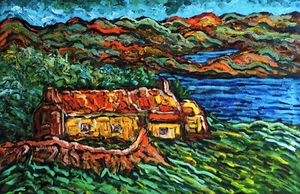 House By The Irish Shore - Limited Edition Print - By F. DeTrolio  - Picture 1 of 7