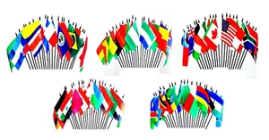 Party Table Flag Decoration Centerpieces, 100  4x6 Polyester Mini World Flags - Picture 1 of 1