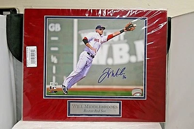 Autographed Will Middlebrooks Boston Red Sox 11X14 Matted Photo With COA - Image 1 of 4