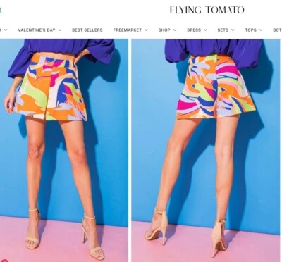 Flying Tomato HummingBird Wishes A Line Tejido Skort Cremallera Lateral Frente Plano Elástico Foto 1 de 4