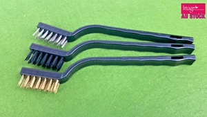 3pcs Small Wire Brush Set Steel Cleaning Brushes Brass Metal Tools CK633428 - Picture 1 of 3