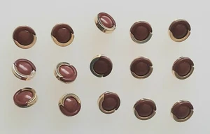 10 x 13 mm Gold und Terrakotta Duett Kunststoff Schaft Knöpfe - J413d - Bild 1 von 1