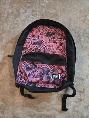 Mochila Vans Off The Wall con diseño Lady Vans en negro/rosa Foto 1 de 4