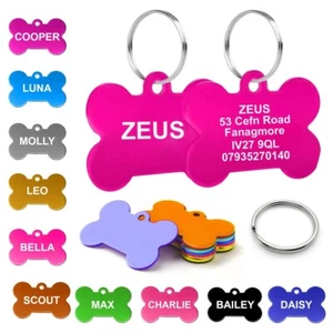 Dog Tag Personalised Engraved ID Pet Tags Cat Identification Collar Name Tag - Picture 1 of 1