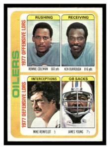1978 Topps  #511 Coleman / Ken Burrough / Mike Reinfeldt / Young    Oilers