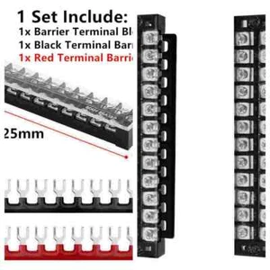 1-10x Dual Row 12 Position Screws Terminal Electric Barrier Strip Block 600V 15A - Picture 1 of 3