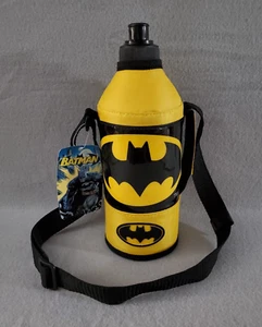 Batman 1990s 32oz Squeeze Bottle with Yellow Insulation Sleeve & Black Strap Tag - Picture 1 of 9