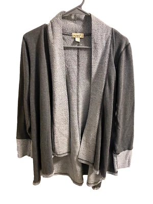 One World L Cardigan Sweater Sweatshirt Dark Gray Large Lg - Image 1 of 4