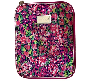 Lilly Pulitzer Folio Laptop/Pad Abdeckung Rosa Konfetti Design Reißverschluss Aufbewahrung - Bild 1 von 11
