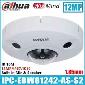Dahua IPC-EBW81242-AS-S2 12MP WizMind ojo de pez micrófono incorporado y altavoz cámara IP - Imagen 1 de 7
