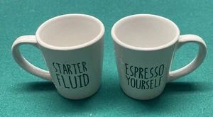 Espresso Yourself & Starter Fluid 3oz Espresso Cups by Home Essentials BrandNew! - Picture 1 of 3