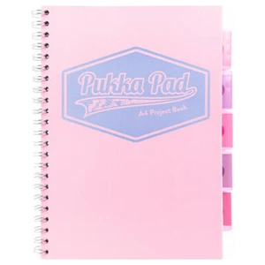 Pukka Pad Pastel Pink A4 Wirebound Project Book Ruled 80gsm (8630-PST) - Picture 1 of 4