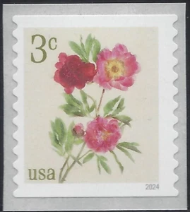 US 2024 Stamps 3 cent Peonies Scott #5904 coil single - Picture 1 of 1