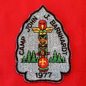 Boy Scout 1977 Camp John J. Barnhardt Arrowhead Patch F252B1 - Picture 1 of 2