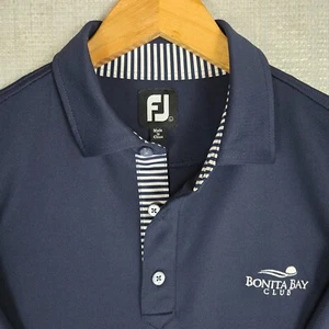 FOOTJOY x BONITA BAY CLUB FL Stripe Placket Mens Large Polo Shirt Golf Wicking - Picture 1 of 15