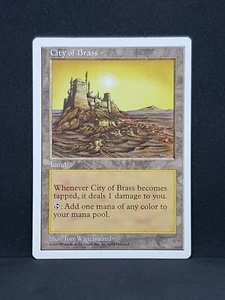 City Of Brass MP MTG 4th Edition Pain Land EDH 5 Color 82 - Picture 1 of 2