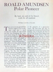 ROALD AMUNDSEN - 'Polar Pioneer' : Original 1972 Magazine Cutting - Picture 1 of 1