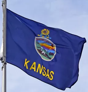 NUEVO 3x5 ft BANDERA DEL ESTADO KANSAS mejor calidad vendedor de EE. UU. - Imagen 1 de 3