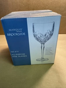 NEW Set of 4 Marquis by Waterford Brookside All Purpose Wine Glasses 8 5/8" - Picture 1 of 10