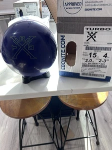 NEW - Palla da bowling - 15 libbre - pennino in ebanite "TURBO X" - NON FORATA - Foto 1 di 3