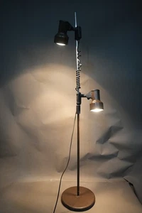 Vintage, Dutch Midcentury Design Double Light / Spotlight Metal Floor Lamp - Picture 1 of 18