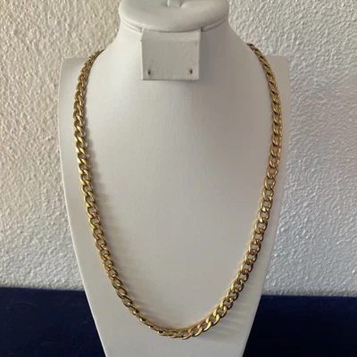 24"Stainless Steel 6mm Gold Plated Cuban Curb Chain Plain - Image 1 of 4