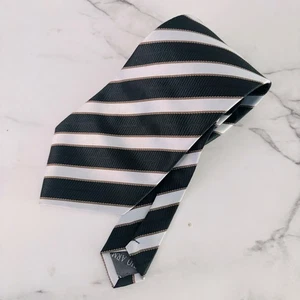 Giorgio Armani schwarz weiß gestreifte Standard formelle Herrenkrawatte Seide - Bild 1 von 7