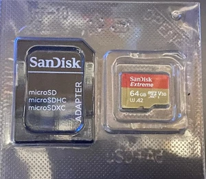 SanDisk Extreme 64GB Micro SD XC UHS-I U3 A2 V30 Memory Card NEW - Picture 1 of 1